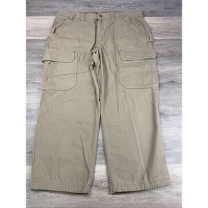 Duluth Trading Cargo Pants Mens 44x30 Flex Fire Hose Canvas Workwear‎ Tan